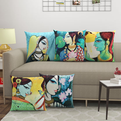 Ethnic Art Cushion Covers - Set Of 5