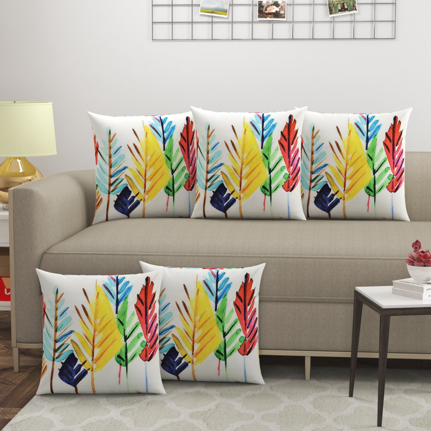 Artistic Multicolor Cushion Covers - Set Of 5