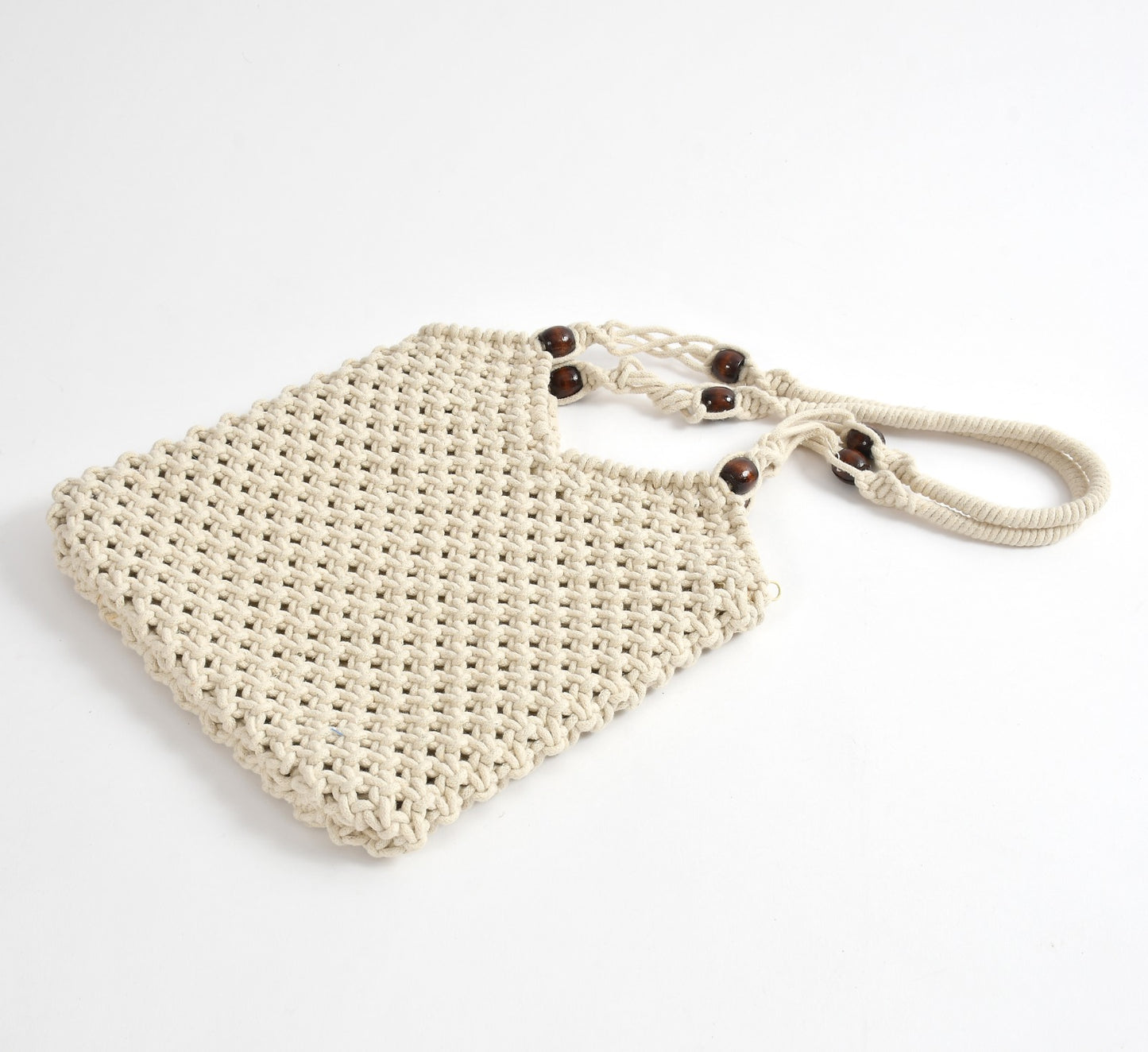 Full Of Life Beige Handcrafted Bag