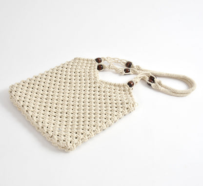 Full Of Life Beige Handcrafted Bag