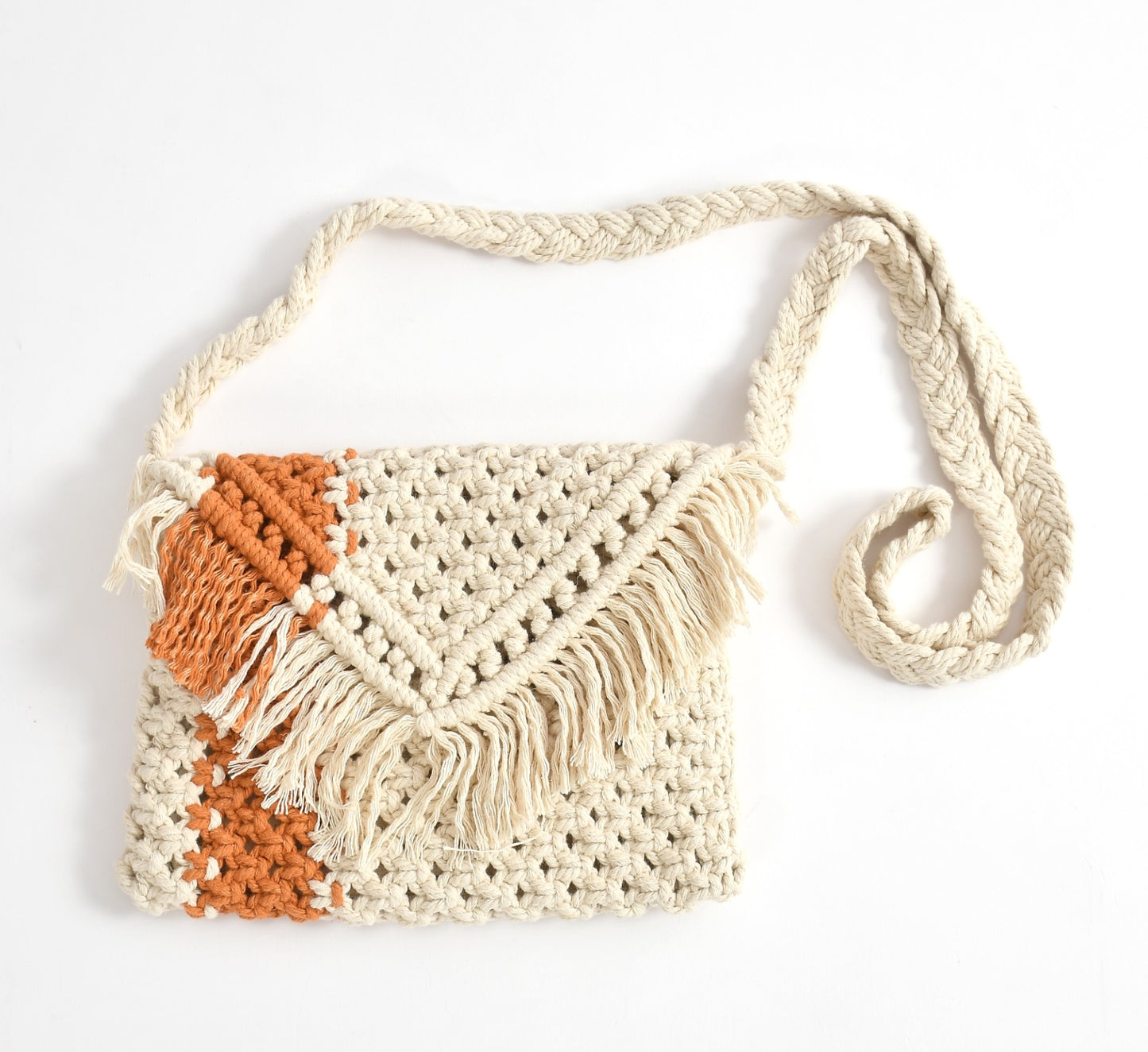 Full Of Life Beige Handcrafted Bag