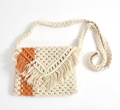 Full Of Life Beige Handcrafted Bag