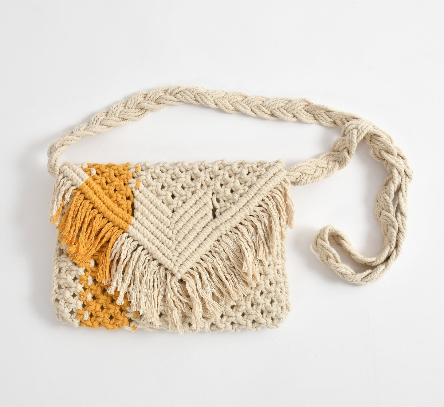 Full Of Life Beige Handcrafted Bag