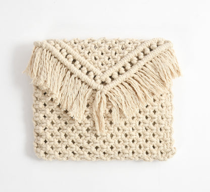 Full Of Life Beige Handcrafted Bag