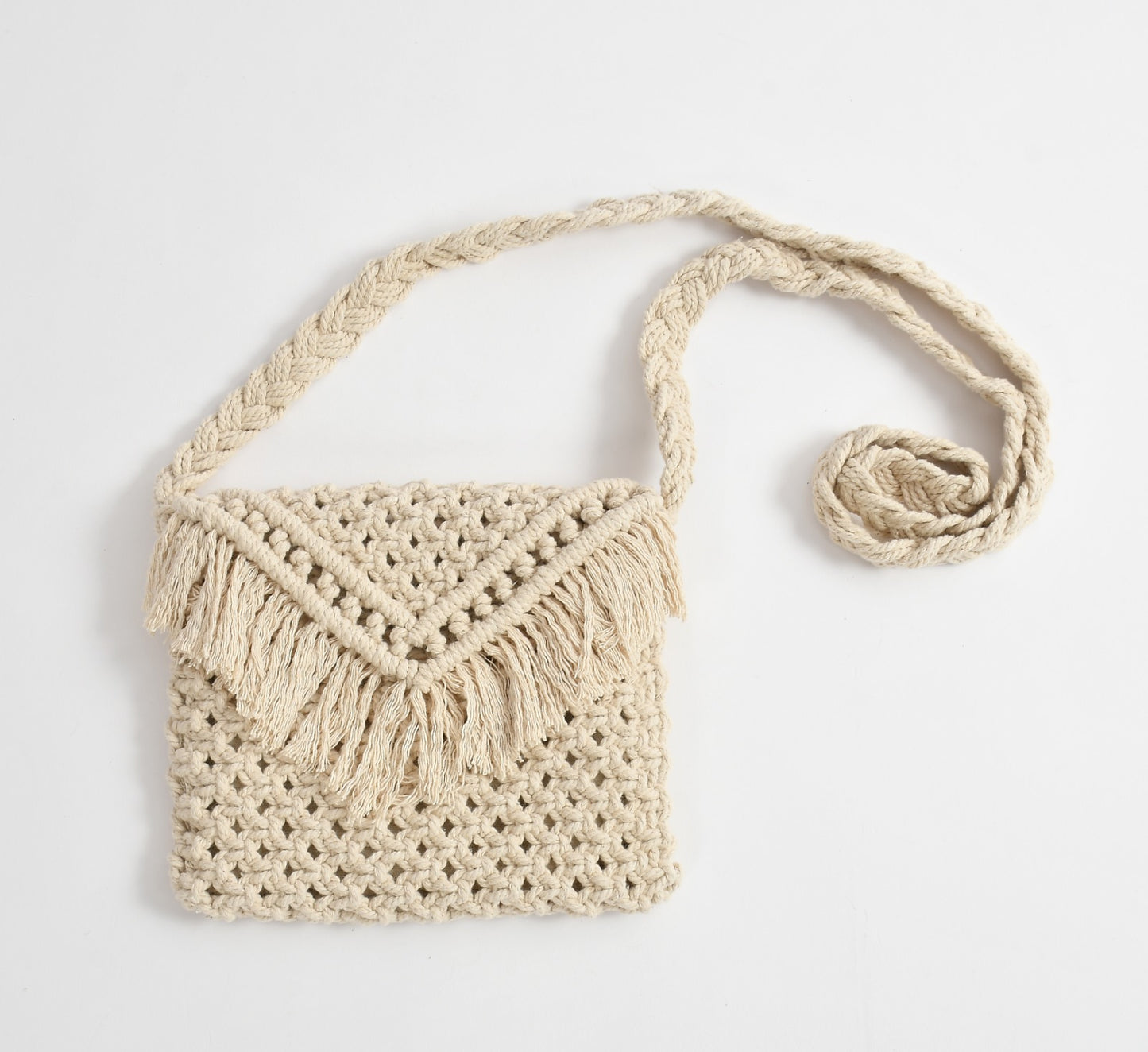 Full Of Life Beige Handcrafted Bag