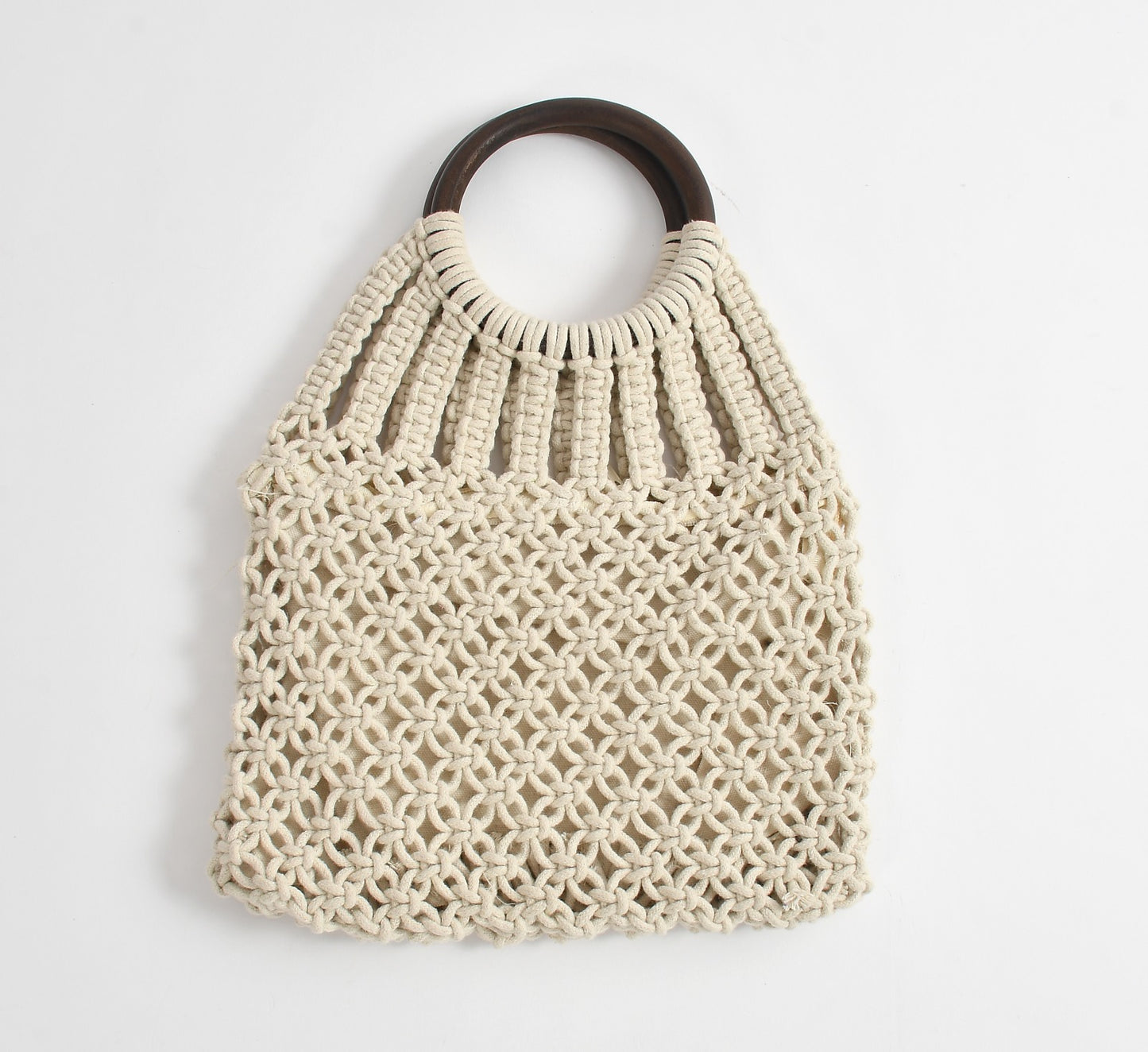 Full Of Life Beige Handcrafted Bag