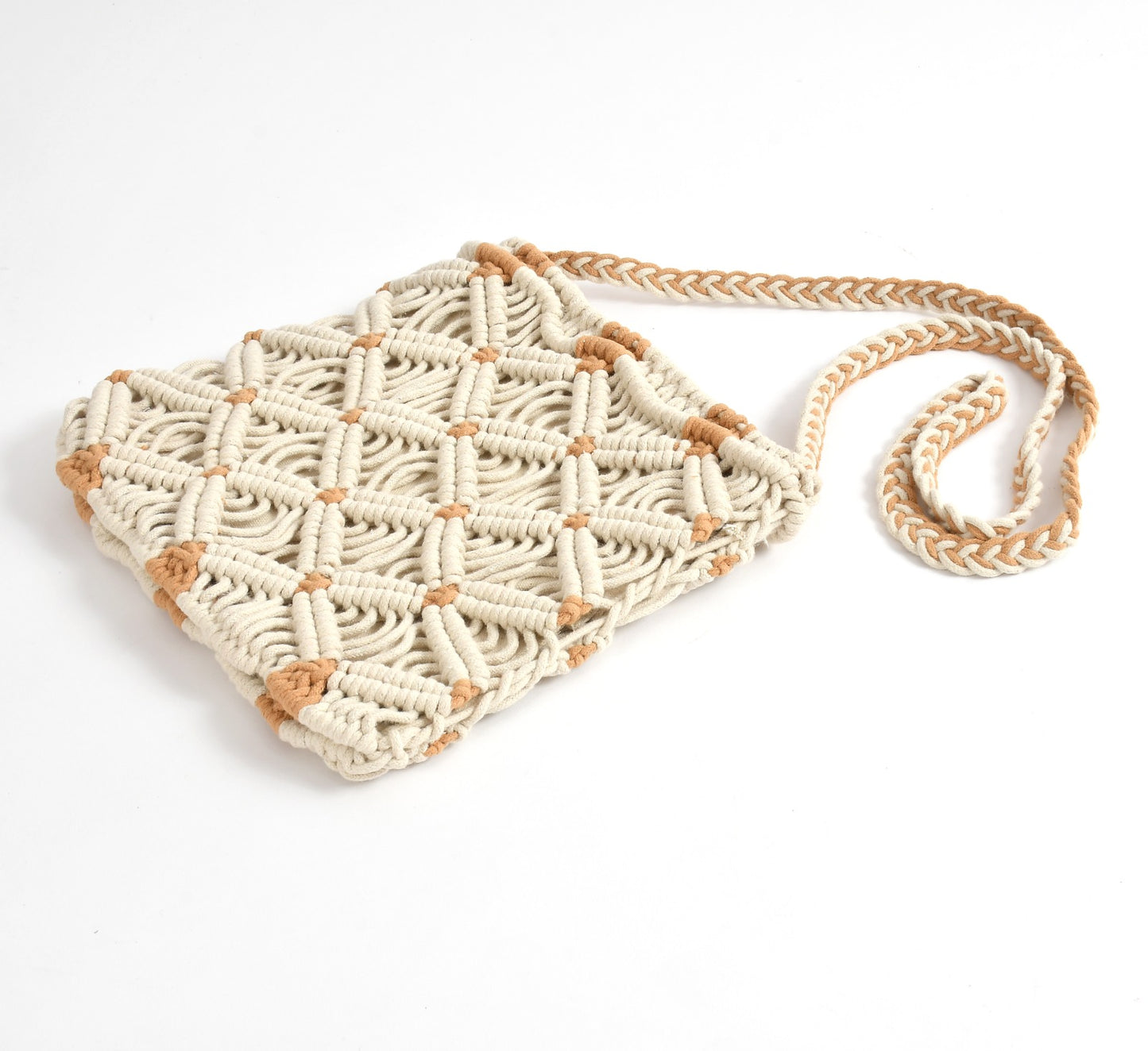 Full Of Life Beige Handcrafted Bag