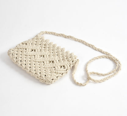 Full Of Life Beige Handcrafted Bag