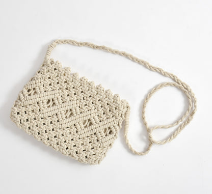 Full Of Life Beige Handcrafted Bag