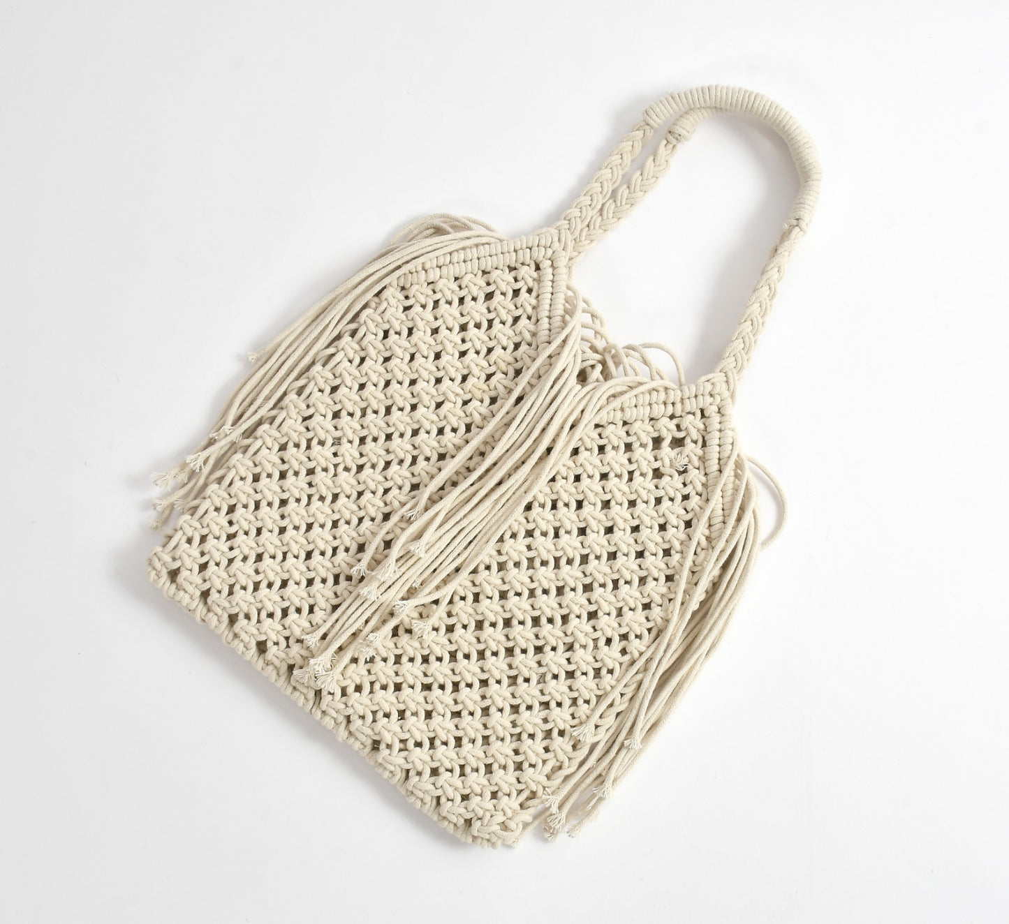 Full Of Life Beige Handcrafted Bag