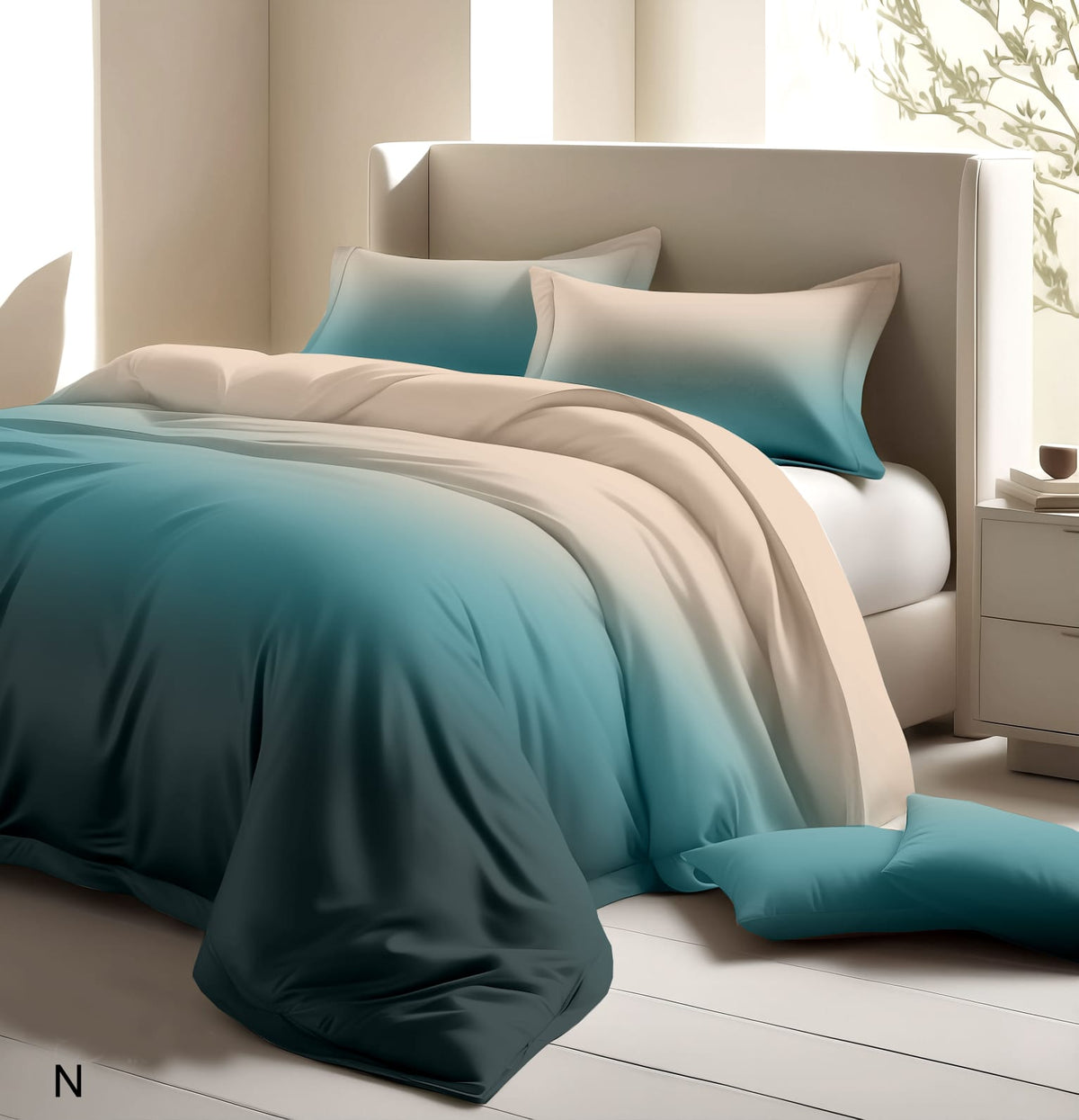 Luxurious Digital Ombre Pure Cotton King Size Bedsheet with 2 Pillow Covers