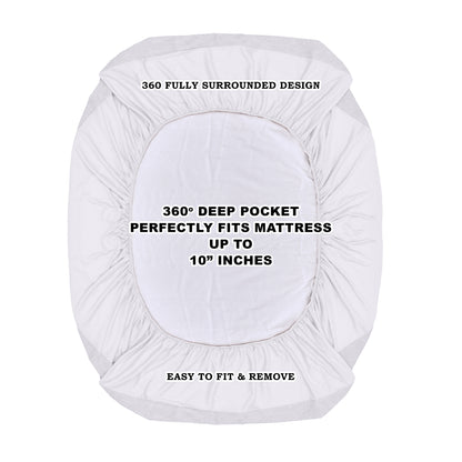 Premium Quality Terry Cotton Waterproof and Elastic Fitted Water Resistant Ultra Soft Double Mattress Cover