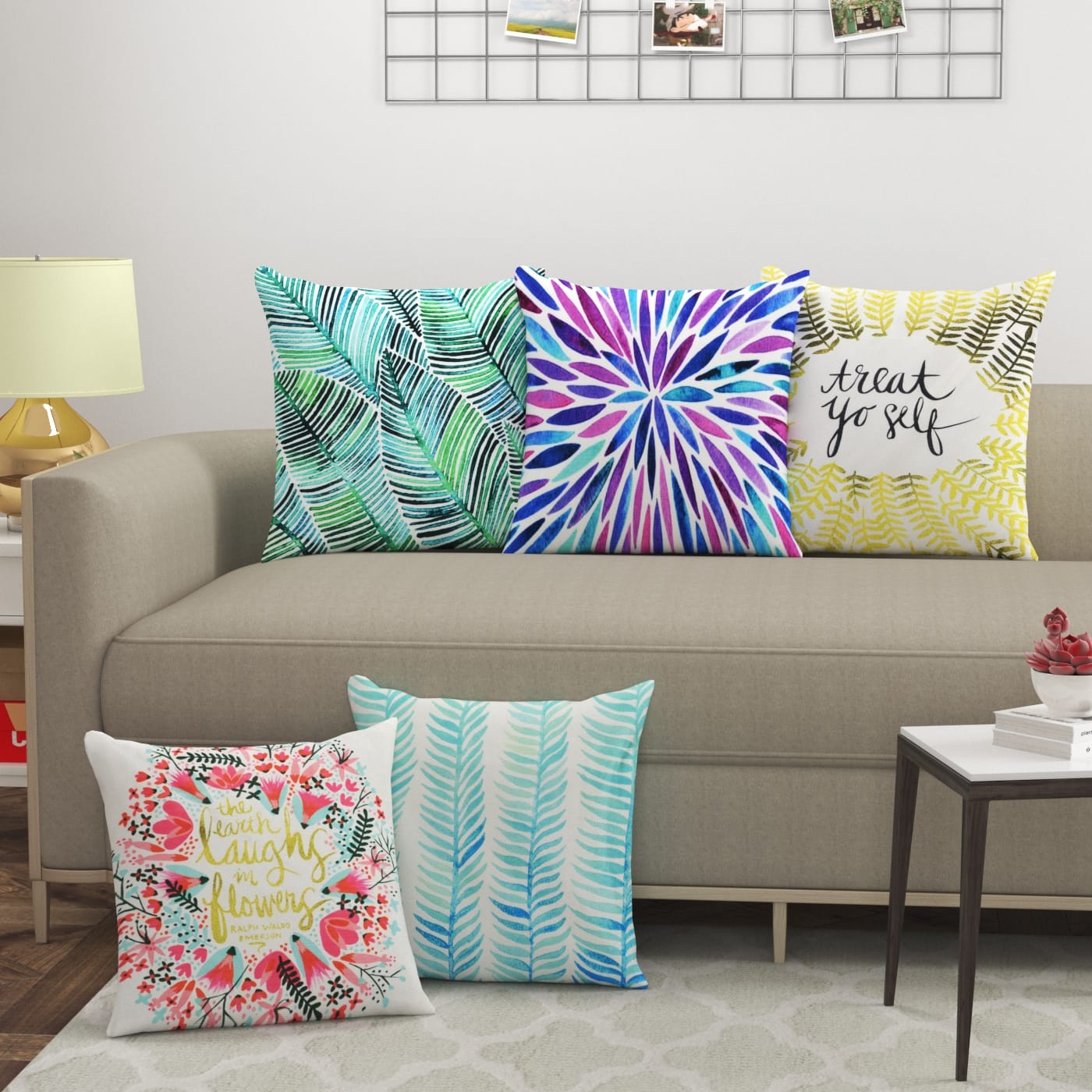 Abstract Multicolor Cushion Covers - Set Of 5