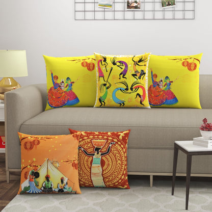 Abstract Multicolor Cushion Covers - Set Of 5