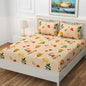 Fabicra Premium Cotton Blend Elastic Fitted King Bedsheet with 2 Pillow Covers