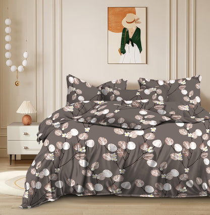 Fabicra Luxury Cotton Elastic Fitted King Size Double Bed Bedsheet with 2 Pillow Covers (New)