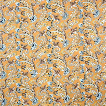 Fabicra Bliss Orange Cotton Elastic Fitted King Size Bedsheet with 2 Pillow Covers (BOGO)