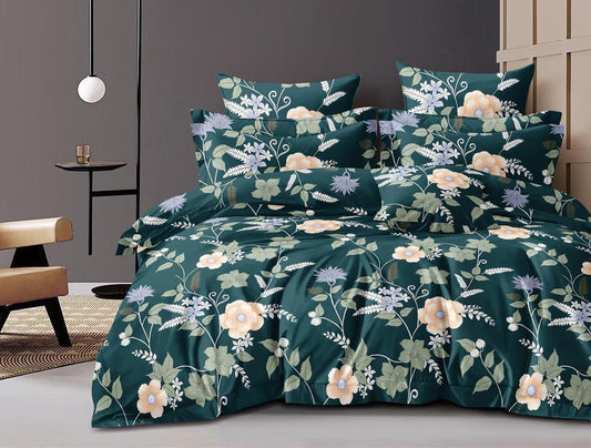 Fabicra Royal Cotton Elastic Fitted King Size Double Bed Bedsheet with 2 Pillow Covers (New)