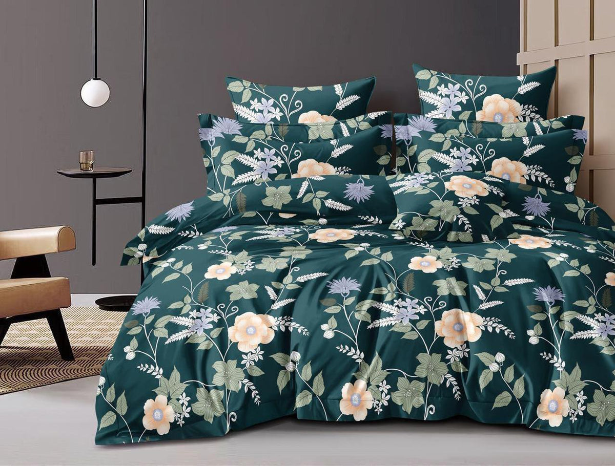 Fabicra Royal Cotton Elastic Fitted King Size Double Bed Bedsheet with 2 Pillow Covers (New)