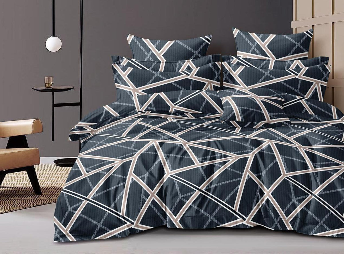 Fabicra Royal Cotton Elastic Fitted King Size Double Bed Bedsheet with 2 Pillow Covers (New)