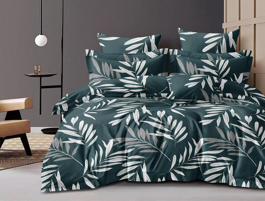 Fabicra Royal Cotton Elastic Fitted King Size Double Bed Bedsheet with 2 Pillow Covers (BOGO)
