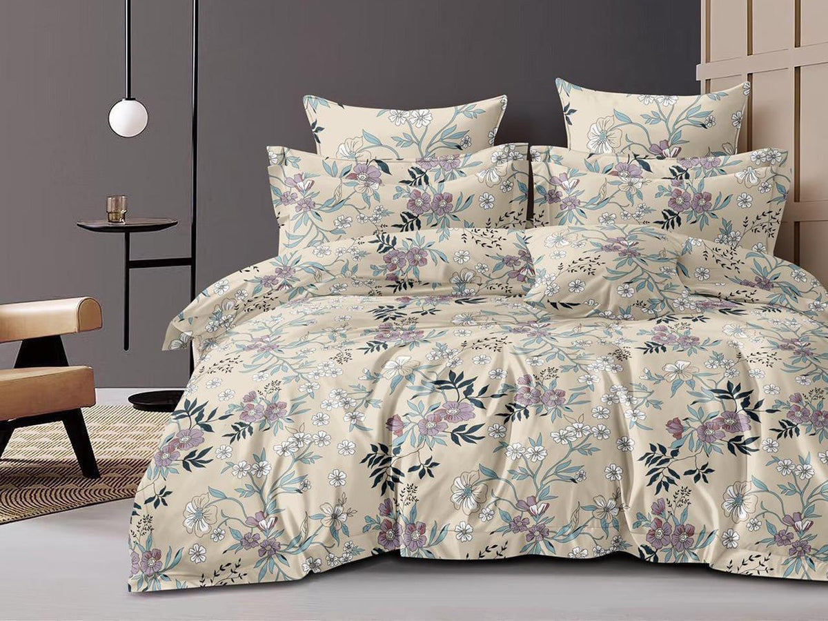 Fabicra Royal Cotton Elastic Fitted King Size Double Bed Bedsheet with 2 Pillow Covers (New)