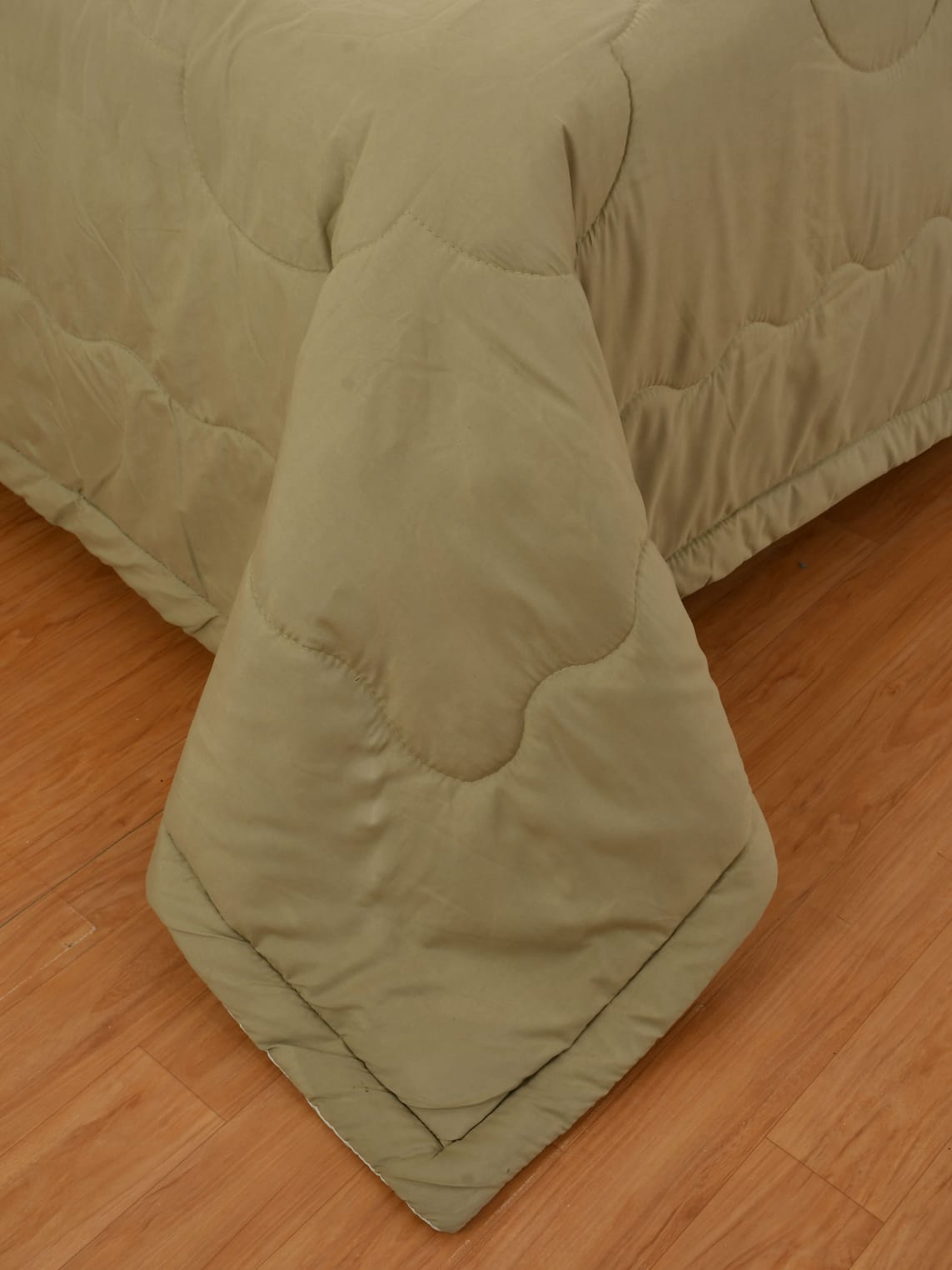 Beige Solid Summer Touch Double Bed AC Comforter/Blanket Reversible by Fabicra