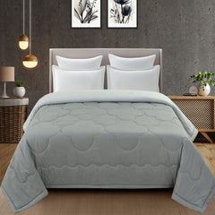 Grey Solid Summer Touch Double Bed AC Comforter/Blanket Reversible by Fabicra