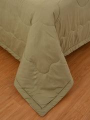 Beige Solid Summer Touch Double Bed AC Comforter/Blanket Reversible by Fabicra