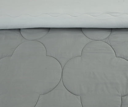 Grey Solid Summer Touch Double Bed AC Comforter/Blanket Reversible by Fabicra