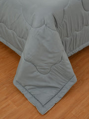 Grey Solid Summer Touch Double Bed AC Comforter/Blanket Reversible by Fabicra