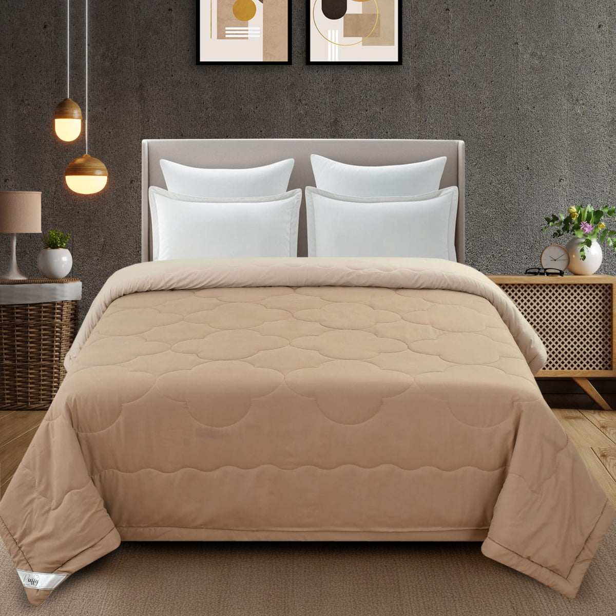 Pink Solid Summer Touch Double Bed AC Comforter/Blanket Reversible by Fabicra