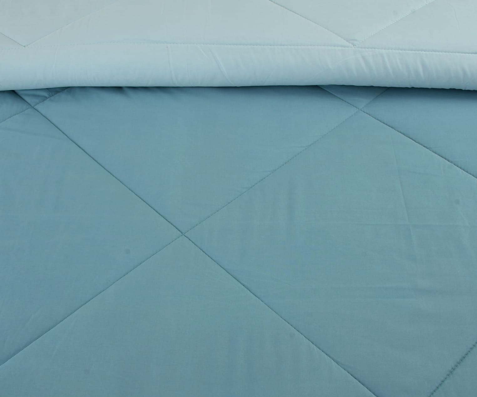 Aqua Blue Solid Summer Touch Double Bed AC Comforter/Blanket Reversible by Fabicra