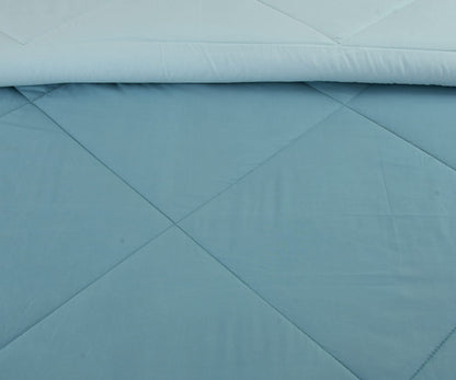 Aqua Blue Solid Summer Touch Double Bed AC Comforter/Blanket Reversible by Fabicra