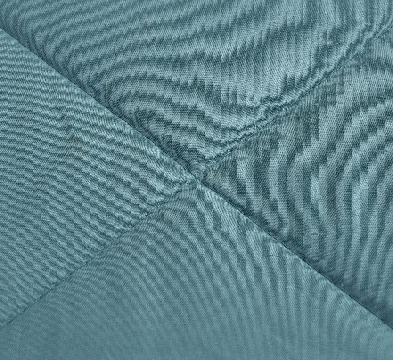Aqua Blue Solid Summer Touch Double Bed AC Comforter/Blanket Reversible by Fabicra