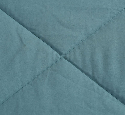 Aqua Blue Solid Summer Touch Double Bed AC Comforter/Blanket Reversible by Fabicra