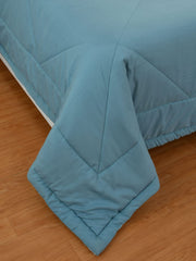 Aqua Blue Solid Summer Touch Double Bed AC Comforter/Blanket Reversible by Fabicra