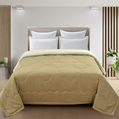 Beige Solid Summer Touch Double Bed AC Comforter/Blanket Reversible by Fabicra