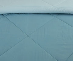 Aqua Blue Solid Summer Touch Double Bed AC Comforter/Blanket Reversible by Fabicra