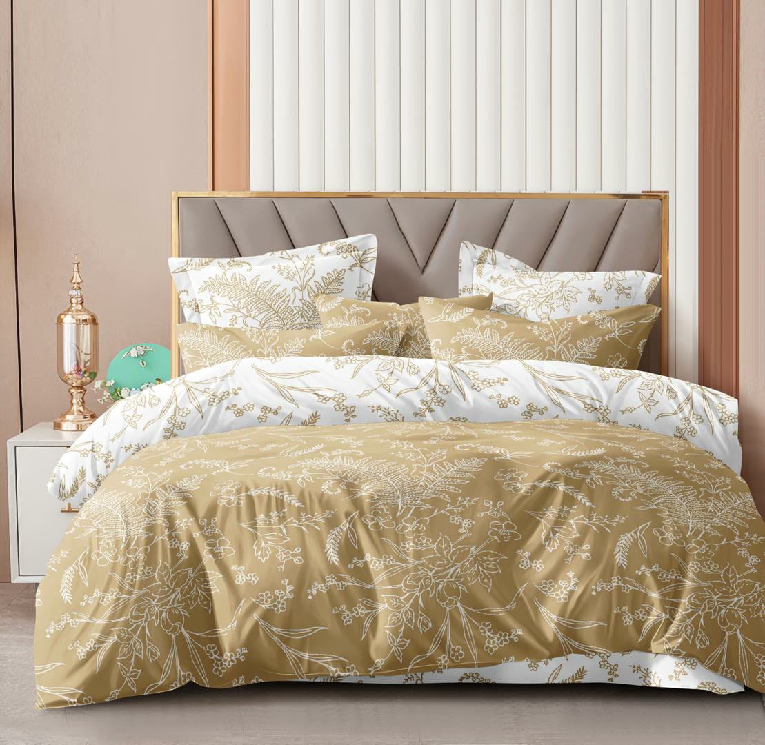 Fabicra Summer Cotton Elastic Fitted King Size Double Bed Bedsheet with 2 Pillow Covers (New)