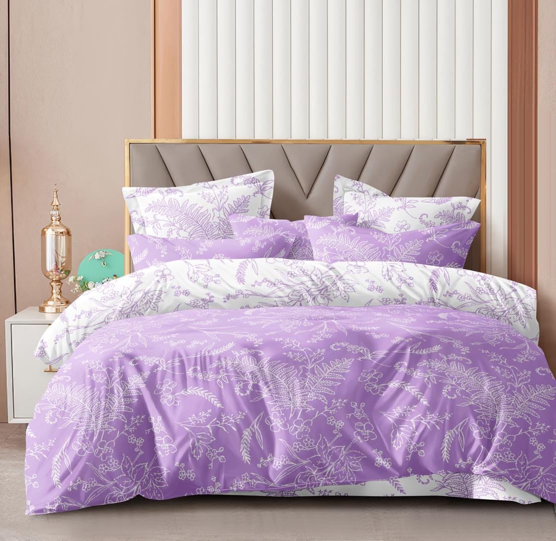 Fabicra Summer Cotton Elastic Fitted King Size Double Bed Bedsheet with 2 Pillow Covers (BOGO)