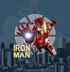 100% Cotton Kids Iron Man Double Bed Bedsheet with Pillow Covers - 250 Thread Counts