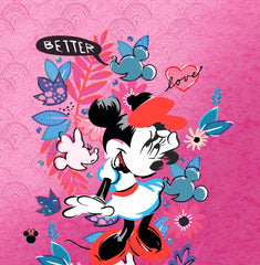 100% Cotton Kids Mini Mouse Double Bed Bedsheet with Pillow Covers - 250 Thread Counts