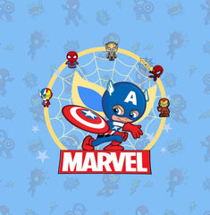 100% Cotton Kids Marvel Double Bed Bedsheet with Pillow Covers - 250 Thread Counts