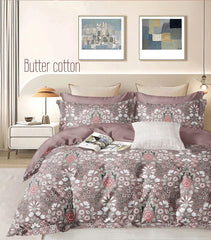 Fabicra Summer Cotton Elastic Fitted King Size Double Bed Bedsheet with 2 Pillow Covers (BOGO)