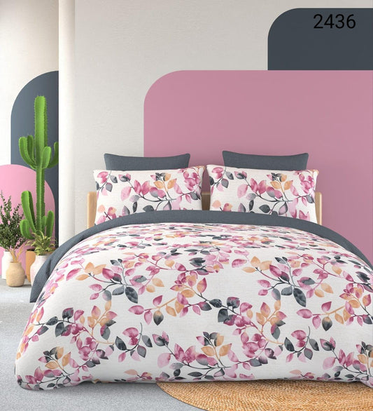 Fabicra Summer Cotton Elastic Fitted King Size Double Bed Bedsheet with 2 Pillow Covers (BOGO)
