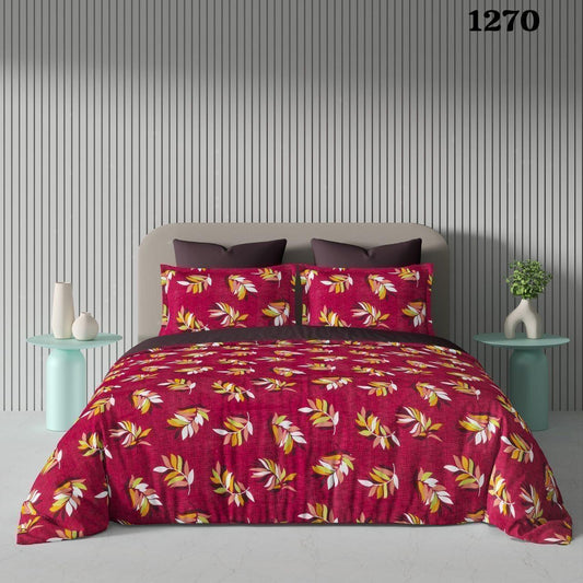 Fabicra Summer Cotton Elastic Fitted King Size Double Bed Bedsheet with 2 Pillow Covers (BOGO)