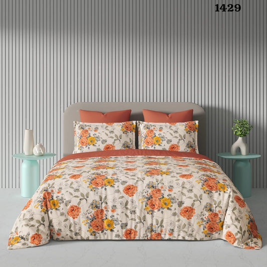 Fabicra Summer Cotton Elastic Fitted King Size Double Bed Bedsheet with 2 Pillow Covers (New)