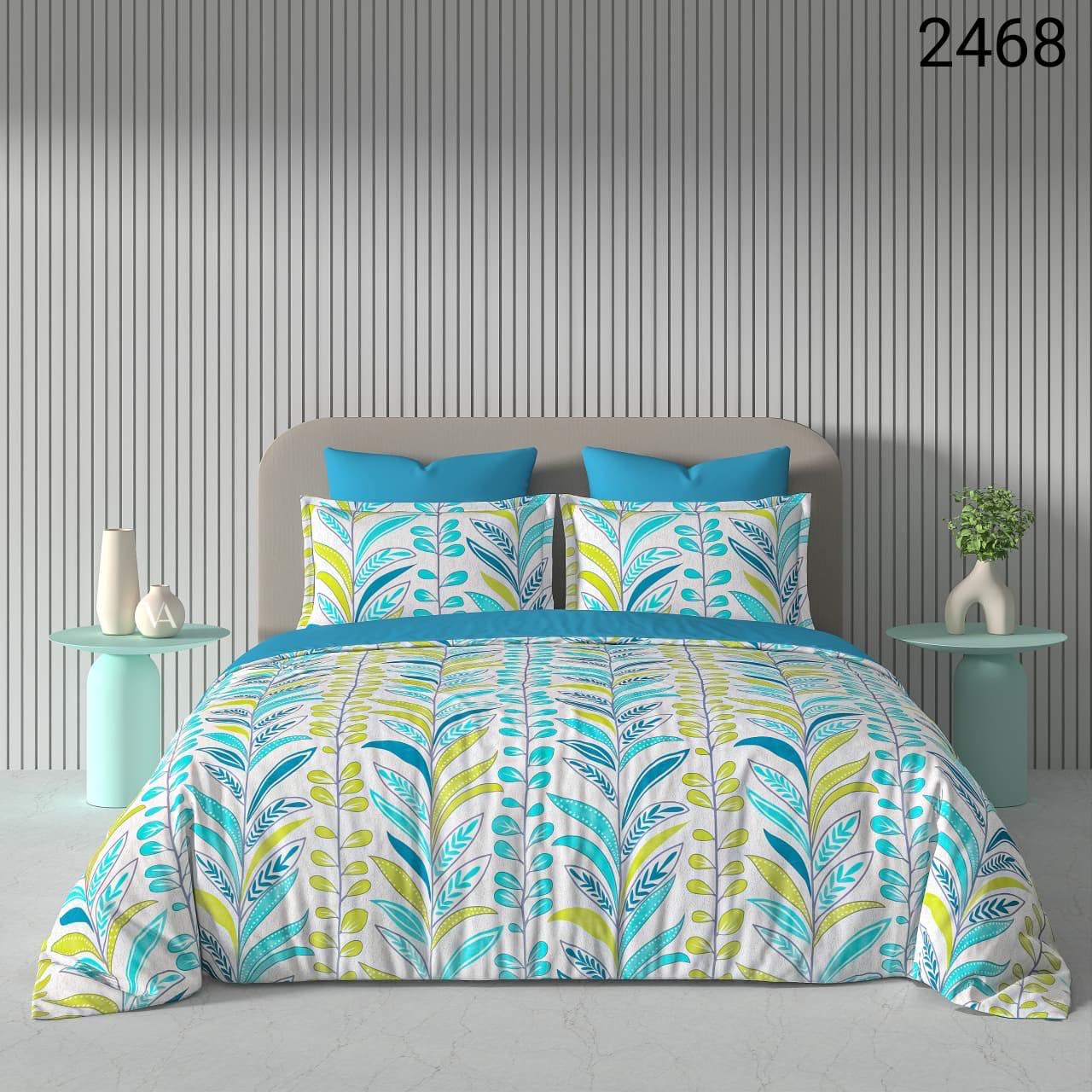 Fabicra Summer Cotton Elastic Fitted King Size Double Bed Bedsheet with 2 Pillow Covers (New)