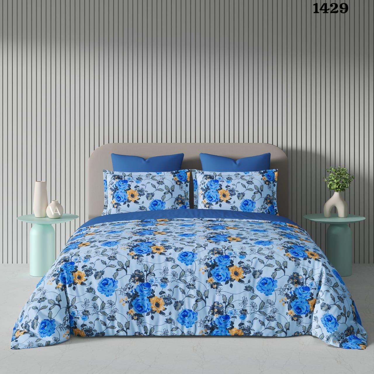 Fabicra Cotton Elastic Fitted King Size Double Bed Bedsheet with 2 Pillow Covers (New)